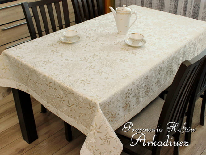 Obrusy świąteczne "złote gwiazdy" - prostokąt