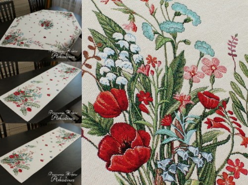 Serwety i bieżniki gobelinowe "Polne kwiaty"