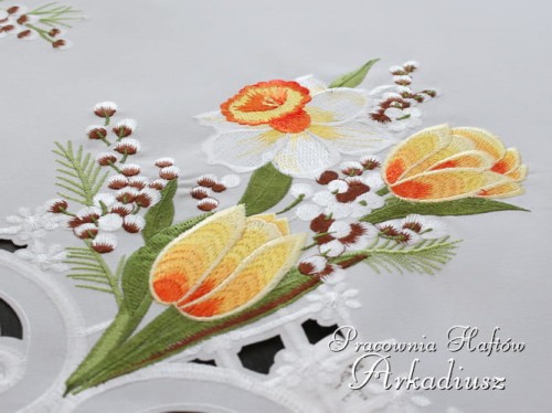 wzór haftowany komputerowo wiosenny bukiet