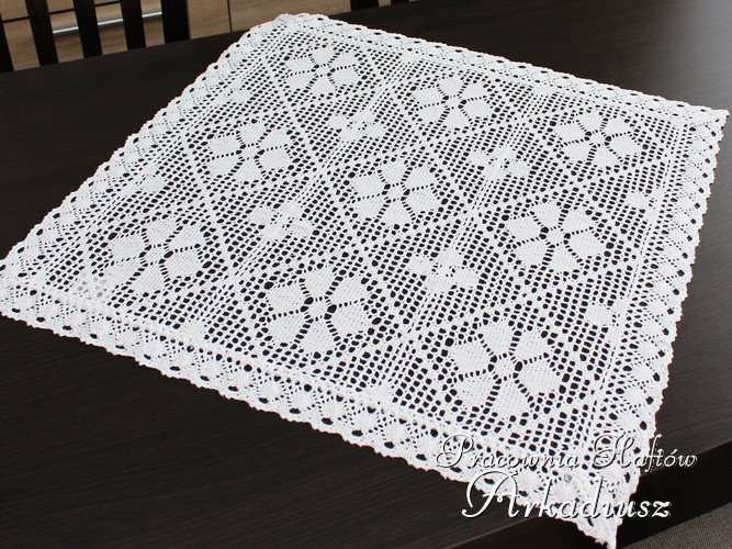 Serweta koronkowa biała 60x60