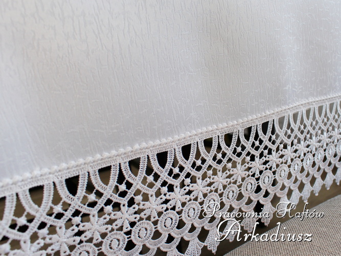 Obrus z koronką gipiurową "Honorina" biały