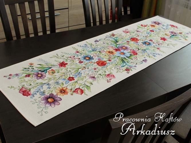 Bieżnik gobelinowy 42x140 "Folk kwiaty"
