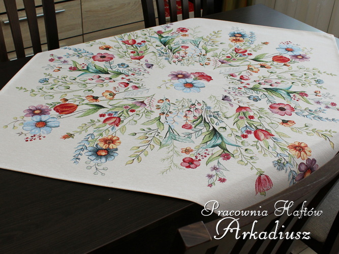 Serweta gobelinowa 98x98 "Folk kwiaty"