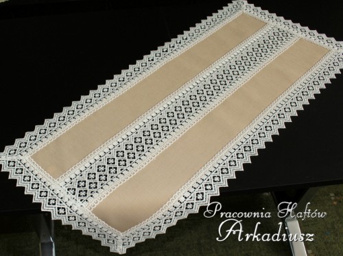 Bieżnik z gipiurą "wstawka" beżowy