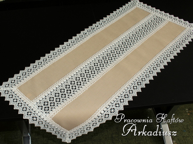 Bieżnik z gipiurą "wstawka" beżowy