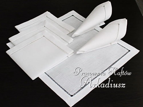 Serwety lniane z mereżką 38x38