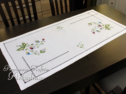 Bieżnik z haftem kaszubskim 50x100