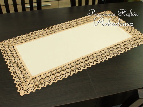 Bieżnik z gipiurą "Julia" ekri + beż