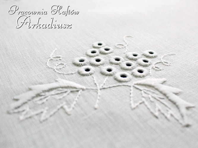 Haft makowski winogrona