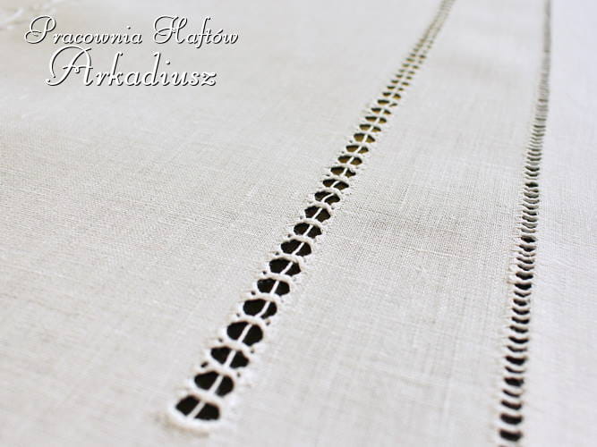 Bieżnik lniany haft makowski