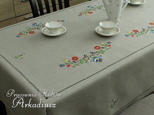 Obrus kaszubski szary 140x180