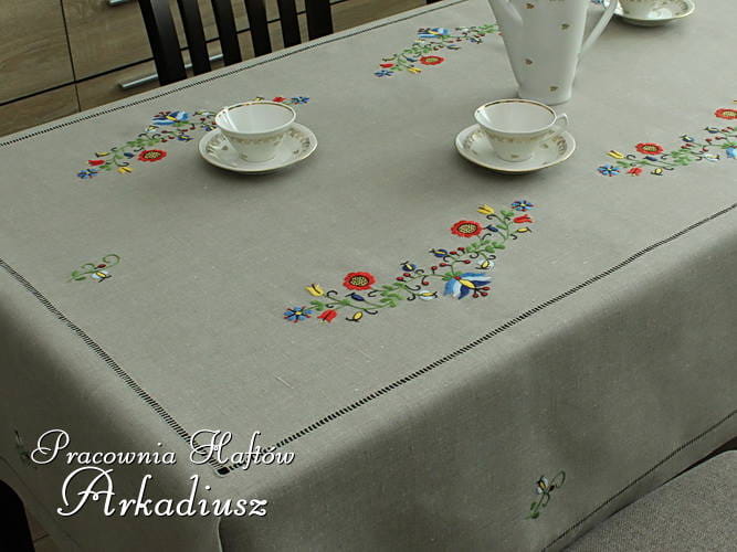 Obrus kaszubski szary 140x180