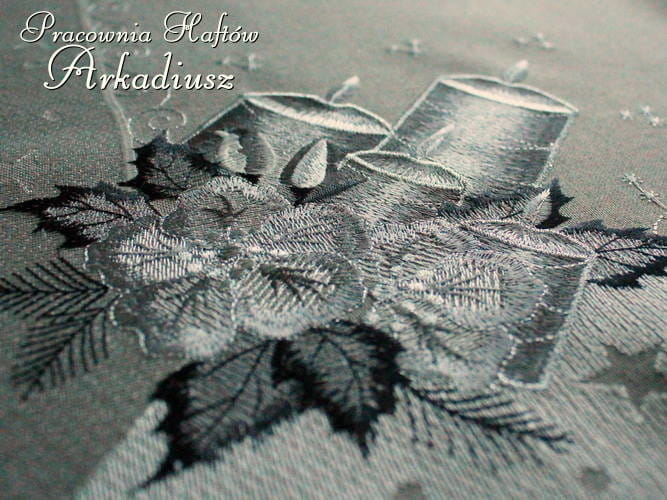 wzór świąteczny "Szare świece"