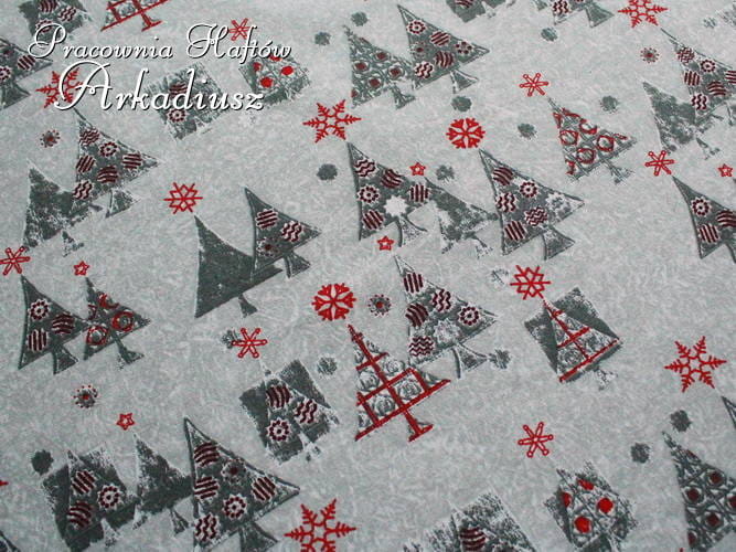wzór świąteczny "Szare Choinki"