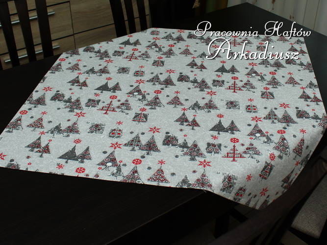 serweta świąteczna "Szare Choinki"