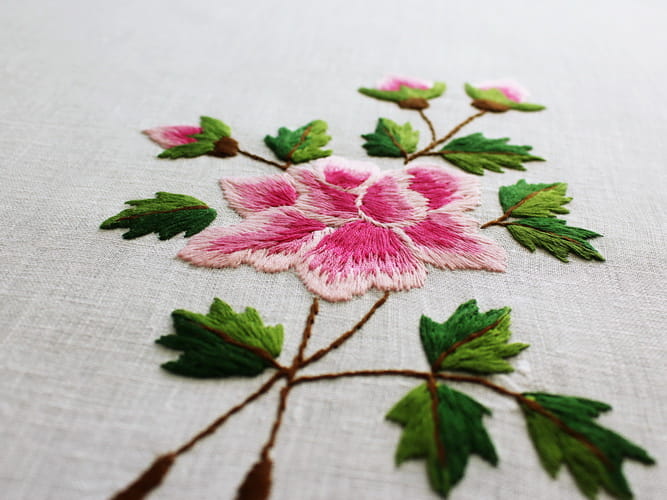 Haft ręczny "Różowe róże"