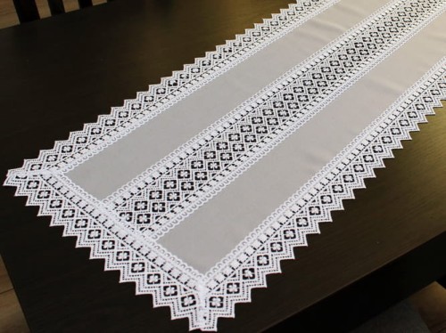 Bieżnik z gipiurą "wstawka" 40x140 szary