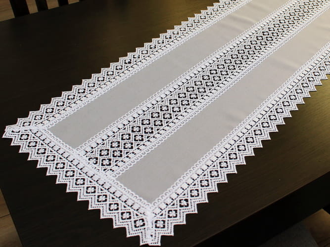 Bieżnik z gipiurą "wstawka" 40x140 szary